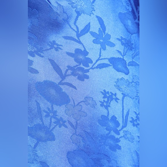 NWOT Lulus Fabulously Fun Royal Blue Satin Jacquard‎ Faux-Wrap Mini Dress Small - Picture 5 of 10